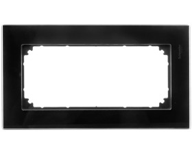 Merten M-Elegance Ramka podwójna (bez środkowej przegrody) szklana onyks czarny MTN404803