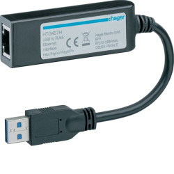 Adapter USB Ethernet złącze A USB złącze B RJ45 rodzaj A Męskie rodzaj B Żeńskie Hager