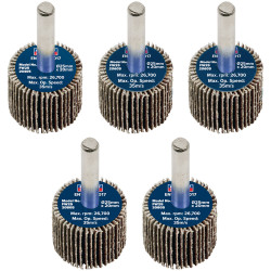 Sealey FW2520ASS 25 x 20mm Abrasive Flap Wheel on 6mm Shaft Assorted Grit - PK 5