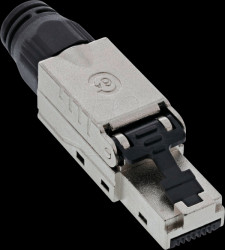 76204B RJ45 plug Cat.6A 500MHz, field-installable, shielded, with screw