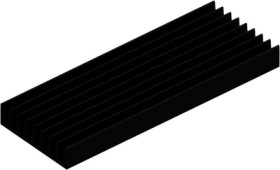 IC heatsink, (L x W x H) 51 x 19 x 4.8 mm, 24 K/W, black anodized, 10037016