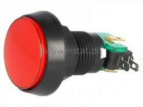 Przycisk; styk przełączny; 10A; LED24V czerwony