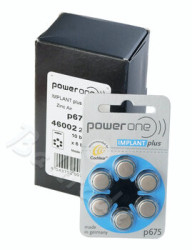 60x baterie do aparatów słuchowych Power One Implant Plus 675