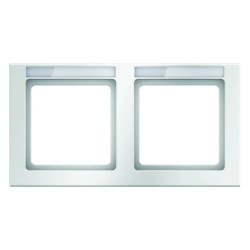 Berker Q.1 Ramka 2-krotna pozioma z polem opisowym mechanizmu śnieżnobiały aksamit Q.1 10226099