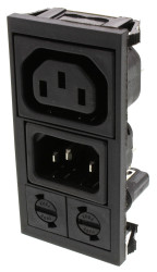 Złącze IEC IEC C13, C14, na Zatrzask Żeńskie, męskie 10A Proste liczba bezp 2 Szybkozłączne Bulgin