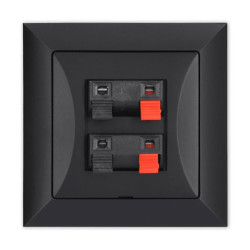 OPAL Gniazdo głośnikowe kolumnowe podwójne czarny mat GG-2 Op CZ/MAT