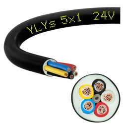 Przewód przyczepowy samochodowy YLYs 5x1 24V Elektrokabel /100m/