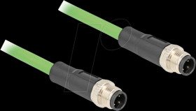 80417 M12 cable, D-coded, 4 pin male / male, 2 m