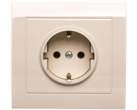 KIER Gniazdo pojedyncze z/u Schuko beżowe GP-1WS/01