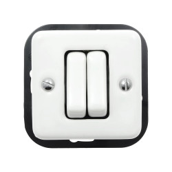 Włącznik żaluzjowy ceramiczny, kwadratowy podtynkowy biały Ceramic Loft