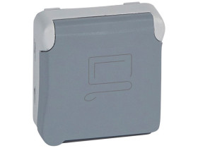 PLEXO IP55 Gniazdo pojedyncze z uziemieniem z blokadą czerwone 069553 LEGRAND