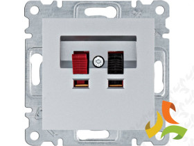 LUMINA Gniazdo głośnikowe srebrne WL3312 HAGER