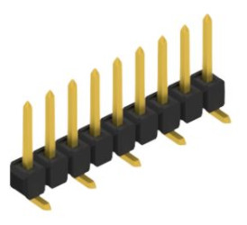 Pin header, 9 pole, pitch 2.54 mm, angled, black, 10047353