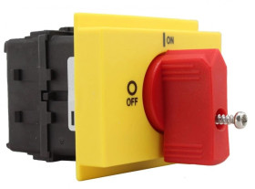 Łącznik krzywkowy 0-1 4P 32A IP30 na szynę żółto/czerwony bez blokady ML032.4-DIN/RG1