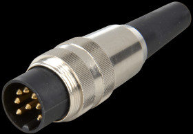 SV 80 Plug, round connector, straight, IP 40, 8-pin, long