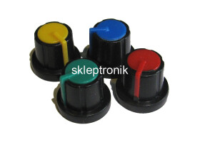 Gałka potencjometru 17,5mm czarna/żółta 2szt