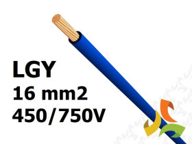 Przewód LGY 16 mm2 c.niebieski (450/750V) jednożyłowy linka H07V-K (krążki 100m) 5907702814230 ELEKTROKABEL
