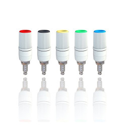 Gniazdo banan zestaw 5szt 4mm laboratoryjne 5 kolorów przykręcane