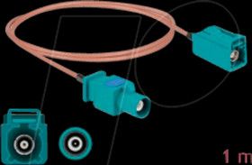 90003 HF cable, FAKRA Z plug &gt; FAKRA Z socket, 1m
