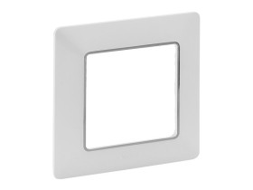 VALENA LIFE Ramka 1 pojedyncza biała/chrom 754031 LEGRAND