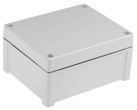 Obudowa ABS szerokość zew. 163,2 mm długość zew. 201,2 mm wys. zew. 98,4 mm Fibox IP65 Szary