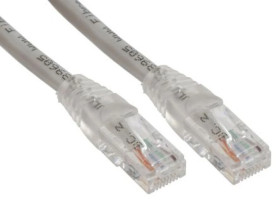 Kabel kategorii 6, Szary, Wtyk RJ45/męski RJ45dł.: 500mm, mat. koszulki: PVC