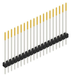 Pin header, 20 pole, pitch 2.54 mm, straight, black, 10046968