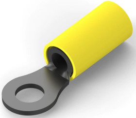 Insulated ring cable lug, 2.62-6.64 mm², AWG 12 to 10, 5 mm, yellow, 35109