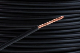 Przewód jednożyłowy linkowy, 2491X, 1,5 mm², 30/0,25 mm, 15 AWG, PVC, 750 V, Czarny, dł. 100m, RS PRO