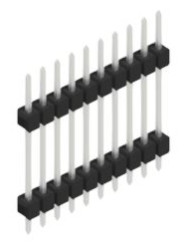 Pin header, 10 pole, pitch 2.54 mm, straight, black, 10056712
