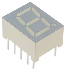 Wyświetlacz diodowy LED 7-segmentowy ze wspólną anodą 46 mcd RH DP, Czerwony 10mm Kingbright 630 nm