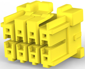 Plug housing, 8 pole, pitch 3.3 mm, straight, yellow, 4-1971905-4
