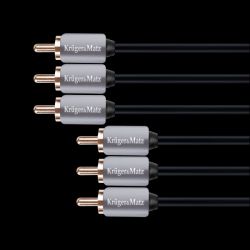 Przyłącze 3xRCA - 3xRCA 1,8mb. Kruger&Matz KM0307