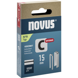 Novus 042-0801 Narrow Crown Staples 1000 pieces 15x6.1mm Timber &amp; Panel Use