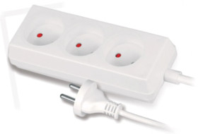 Przedłużacz 3-gniazda b/u 10A 5m /OMY 2x1/ biały PS-360