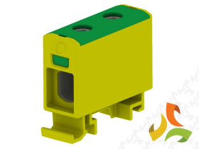 Złączka szynowa gwintowa AL/CU 1,5 - 50mm2 TS35 1 tor 2 otwory zaciskowe zielono/żółta 89706009 SIMET