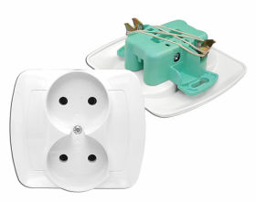 Gniazdo podtynkowe 2x bez uziemienia, AG2,11