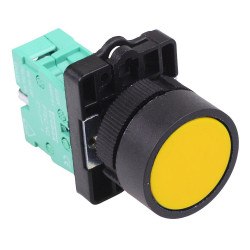 Techna PtecPNYellow Yellow Flush Push Button Switch 10A 1NO