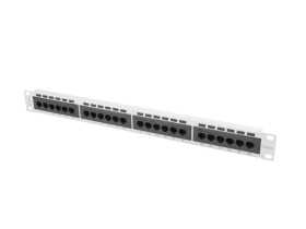 Patch panel 24 PORT 1U kat.5e szary PPU5-1024-S