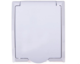 FALA Gniazdo hermetyczne pojedyncze z/u IP44 z przesłonami klapka biała GNH-1HZP/00/w