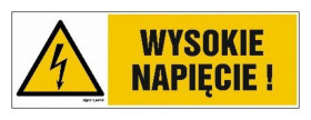 ZNAK - HB003 Wysokie napięcie 45 x 15 cm FN - Folia samoprzylepna