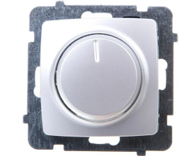 KARO Ściemniacz przyciskowo-obrotowy /żarowy i halogenowy/ srebrny perłowy ŁP-8S/m/43