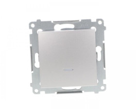 Simon 54 Łącznik jednobiegunowy z podświetleniem srebrny mat DW1AL.01/43