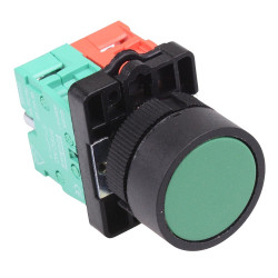 Techna PtecPNGreen Green Flush Push Button Switch 10A 1NO-1NC