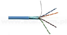Kabel skretka FTP (F/UTP), kat6, wewnętrzny, niebieski, LSOH/LSZH, 4x2x26 AWG, 305m, linka