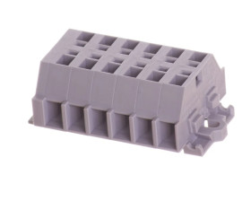 Listwa zaciskowa 2-przewodowa 2,5mm2 6-torowa z mocowaniem śrubowym szara 261-106