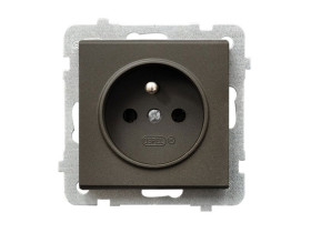 SONATA Gniazdo pojedyncze z uziemieniem czekoladowy metalik GP-1RZ/m/40 OSPEL