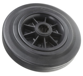 Kółko do wózka, Lite, Guma, Czarny, obc.: 205kg, śred.: 200mm, szer.: 50mm