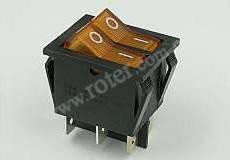 Przeł. podśw. średni podwójny AC, żółty