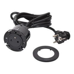 INCARA Gniazdo meblowe DISQ 60 2p+z 2,0 m czarny 654721